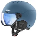 Produktbild: UVEX Ski-/Snowboardhelm WANTED VISOR - Uni., stone blue matt (59-61 cm)