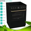 Produktbild: Gorenje GECS6B71CLB Elektroherd Schwarz 60 cm AirFry Pizza Backofen Schwarz Matt