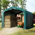Produktbild: TOOLPORT  4x4m Weideunterstand, PVC-Plane, dunkelgrün, Erdbefestigung - (49908)