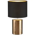 Produktbild: Fischer & Honsel Tischleuchte, Schwarz, Gold, Textil, 14x35x14 cm, Schnurschalter, mit Schalter, Lampen & Leuchten, Innenbeleuchtung, Tischlampen, Tischlampen