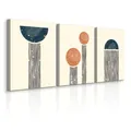 Produktbild: Leinwandbilder Set 3 Bilder 30x40 cm ABSTRAKTION Geometrische Muster Boho Stil
