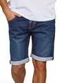 Produktbild: MUSTANG Jeans Shorts Herren Stretch Kurz Regular Fit Chicago Real X Kurze Hosen Sommer Denim Einfarbig Blau w30, Größe:W 30, Farbe:Dark Blue (982)