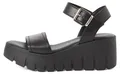 Produktbild: Tamaris Damen Sandalette mit Plateau und Keilabsatz 1-28712-42, Größe:41 EU, Farbe:Schwarz