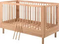 Produktbild: Home affaire Babybett hochwertig, stabil gebaut, Made in Europe, Oberfläche geölt lt. EN71-3, 70/140 cm, mit Schlupfsprossen und Lattenrost, höhenverstellbar
