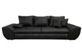 Produktbild: luma-home Big-Sofa 18010, mit Bettfunktion und Stauraum B275/T98/H90 cm, Liegefläche 148x194 cm, Wellenunterfederung, Mikrofaser Leder-Optik Vintage Schwarz