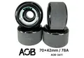 Produktbild: AOB Skateboard AOB Longboard Cruiser Rollen Wheels (4 Stck) Schwarz 70x42mm 78a