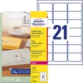 Produktbild: 525 AVERY Zweckform Folien-Adressetiketten L7560-25 transparent 63,5 x 38,1...