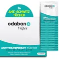 Produktbild: odaban® Antitranspirant Wipes gegen starkes Schwitzen | einzeln verpackte Tücher für Achseln, Hände, Füße & Gesicht – schnell wirksamer Schweißschutz, 16 Stück