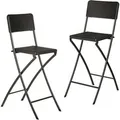 Produktbild: Relaxdays Barhocker 2er Set Kunststoff Stahl Schwarz Klappbar 115 cm x 44 cm x 63 cm