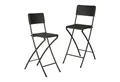 Produktbild: relaxdays Barhocker 2er Set Barhocker Rattan (2 St., 2er Set), schwarz