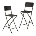 Produktbild: Barhocker Klappbarhocker Rattanbarhocker Barstuhl klappbar Thekenstuhl 2er Set