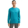 Produktbild: Tom Tailor Herren Rundhals Pullover BASIC CREWNECK KNIT Relaxed Fit 37094 - Blau Blau XXL