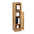 Produktbild: Relaxdays Toilettenpapierhalter stehend, Badezimmeregal HBT: 80x20,5x21 cm, Holzoptik, schmaler WC Papier Schrank, braun