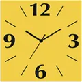 Produktbild: ARTland Wanduhr auf Alu Funkuhr - schwarzer Zeiger Trendfarbe Gelb Größe: 30x30 cm