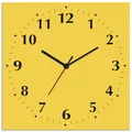 Produktbild: ARTLAND Wanddeko Wanduhr ohne Tickgeräusche Alu Funkuhr 30x30 cm Quadratisch Lautlos 12 Ziffern Farbig Schlichtes Design Gelb S7KB