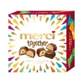 Produktbild: merci together 175g Mischung gefüllte Edel-Vollmilchschokoladen Pralinen