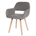 Produktbild: Mendler Esszimmerstuhl HWC-A50 II - Kunstleder, Taupe-grau, helle Beine