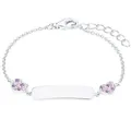 Produktbild: Prinzessin Lillifee Kinder Armband Ident Silber Herzen Zirkonia 2027208