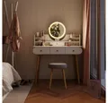 Produktbild: Vicco Schminktisch Edda, Weiß, 100 cm mit LED-Spiegel und Hocker (2-St)