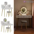 Produktbild: Schminktisch Edda LED-Spiegel Hocker 100 x 76 cm Weiß Frisiertisch modern Vicco
