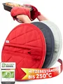 Produktbild: WOHNHELD® Topflappen Set | Extrem hitzebeständig bis 250 °C | Hochwertige & weiche Baumwolle | Ofenhandschuhe Topfuntersetzer Rot