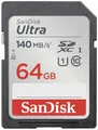 Produktbild: SanDisk SDXC Ultra 64GB (Class 10/UHS-I/140MB/s) SDHC-Karte 64 GB UHS-Class 1 Wasserdicht, stoßsicher
