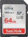 Produktbild: SanDisk 64 GB SDXC-Karte Ultra UHS-I U1 Class10 140 MB/s