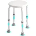 Produktbild: VEVOR Duschhocker Duschstuhl 355–480 mm Höhenverstellbar, Badhocker Badsitz 136,1 kg Tragfähigkeit, Stabiler Duschhocker Duschhilfe Badewannen Aluminiumlegierung-Rahmen, Duschsitz Badhocker Weiß