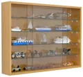 Produktbild: VCM Glasvitrine hängend/Vitrine Glas mit ESG-Sicherheitsglas/Maße ca. H. 55 x B. 75 x T. 12 cm/Hängevitrine Glas/Modern und platzsparend/Glas Vitrinenschrank - Drivalo L