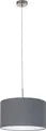 Produktbild: EGLO Pendellampe Pasteri, 1 flammige Textil Pendelleuchte, Hängeleuchte aus Stahl und Stoff, Farbe: Nickel matt, grau, Fassung: E27, Ø: 38 cm