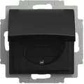 Produktbild: Busch-Jaeger 20 EUK-915 Schutzkontaktsteckdose mit Klappdeckel, Busch-balance SI, schwarz matt