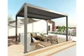 Produktbild: Pergola Lamellen sturmfest 3x3m 10 cm-Alu-Gestell Lamellendach Regenrinne grau