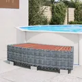 Produktbild: vidaXL Spa-Einstiegsstufe Grau Poly Rattan 92×45×25 cm