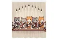 Produktbild: Abakuhaus Duschvorhang Moderner Digitaldruck mit 12 Haken auf Stoff Wasser Resistent Breite 175 cm, Höhe 180 cm, Katze Kawaii Kitty Gitarristenband