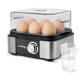 Produktbild: LEHMANN Eierkocher für 6 Eier, Signalton, Automatische Abschaltung, 5 Programmen, inkl. Wasser-Messbecher mit Eierstecher, 400W - Silber
