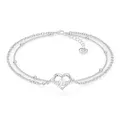 Produktbild: SERASAR Fußkettchen Damen Schmuck Herz Kette 925 Sterling Silber 18 Karat Gold Fussketterl Fusskette Mädchen Geschenk Idee Geburtstagsgeschenk für Frauen Heart Form
