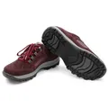 Produktbild: VITAFORM Wanderschuhe für Damen I Wasserabweisende Trekking-Halb-Schuhe I Nubuk-Leder-Schuhe I Stabiler Halt und maximaler Comfort I Austauschbares Luftpolster-Fußbett I Weite H Bordeaux, 39