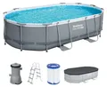 Produktbild: Bestway® Steel Pro MAX™ Frame Pool Komplett-Set mit Filterpumpe 488 x 305 x 107 cm, grau, oval