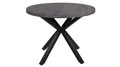 Produktbild: Die Möbelfundgrube® Esstisch DAMIRA rund Ø 100 cm / Akazie Dekor grau, schwarzes Stern-Metall Gestell / Industrial Esstisch