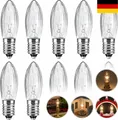 Produktbild: Caldarax 10 Stück E10 16V 3W Ersatzbirnen Glühbirne Topkerzen für 15 Schwibbogen
