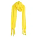 Produktbild: Kuscheliger Schal mit Fransen - einfarbiger Modeschal für Damen, 50 x200 cm Gelb