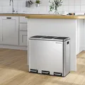 Produktbild: SONGMICS Mülleimer Mülltrennsystem, 3 x 18 L, ergonomisch, 3 Fächer, Küche