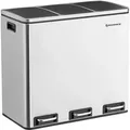 Produktbild: Songmics Mülleimer LTB54NL, silber, aus Edelstahl, 3 x 18 Liter