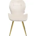 Produktbild: Polsterstuhl Esszimmerstuhl Stuhl Samtoptik Stahl Beine Beige Kare Design