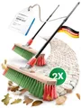 Produktbild: Novaliv Kehrbesen Besen mit Teleskopstiel Straßenbesen mit Stiel Gartenbesen Industriebesen Hofbesen Allzweckbesen (2, Gartenbesen)