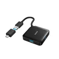Produktbild: Hama 00200116 USB-Hub, 4 Ports, USB 3.2 Gen1, 5 Gbit/s, inkl. USB-C Adapter