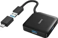 Produktbild: Hama USB-Hub 4 Ports USB 3.2 Gen1 inkl. USB-C Adapter 5 Gbps 4-Port 3.0 (00200116)