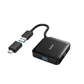 Produktbild: Hama 00200116 USB-Hub 4 Port USB-A USB 3.0 5 GBit/s mit USB-C® Stecker Schwarz