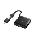 Produktbild: Hama 00200116 USB-Hub 4 Port USB-A USB 3.0 5 GBit/s mit USB-C® Stecker Schwarz