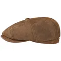 Produktbild: Stetson Burney Leder Hatteras Herren Leder Hochwertige Ledermütze Baumwollfutter Achtteilige Newsboy Cap Moderne Schirmmütze Sommer Winter braun M (56-57 cm)